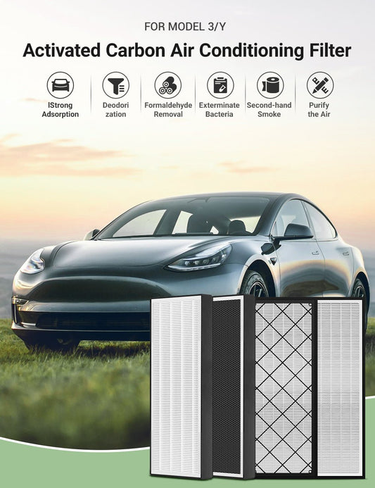HEPA Upper Lower Air Filter for Tesla Model Y (4 PCS)