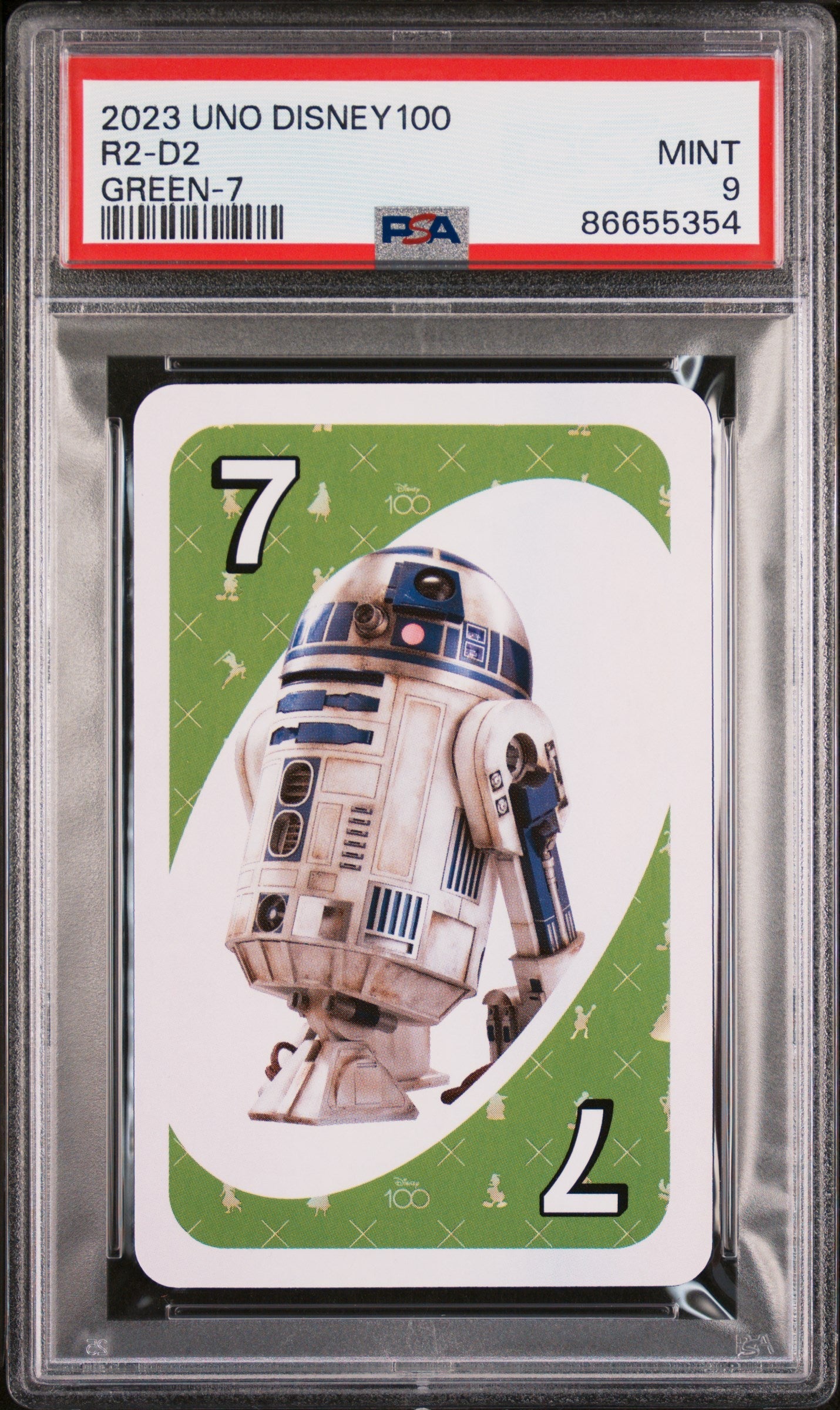 2023 UNO DISNEY 100 R2 D2 GREEN 7 PSA 9
