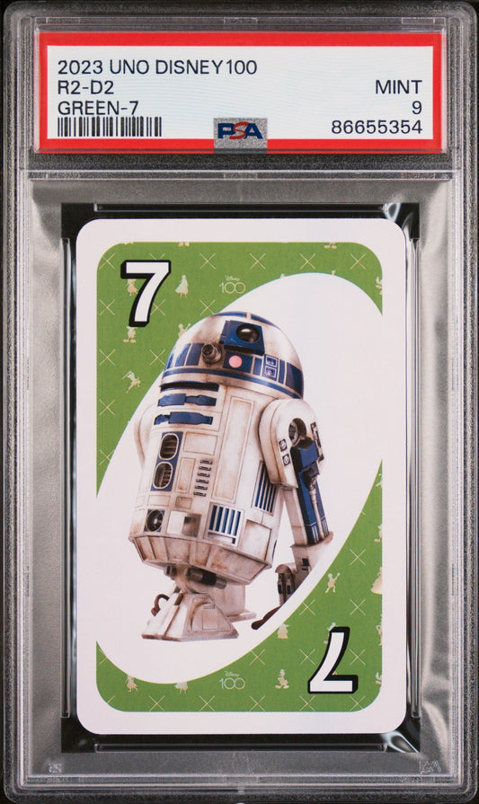 2023 UNO DISNEY 100 R2 D2 GREEN 7 PSA 9