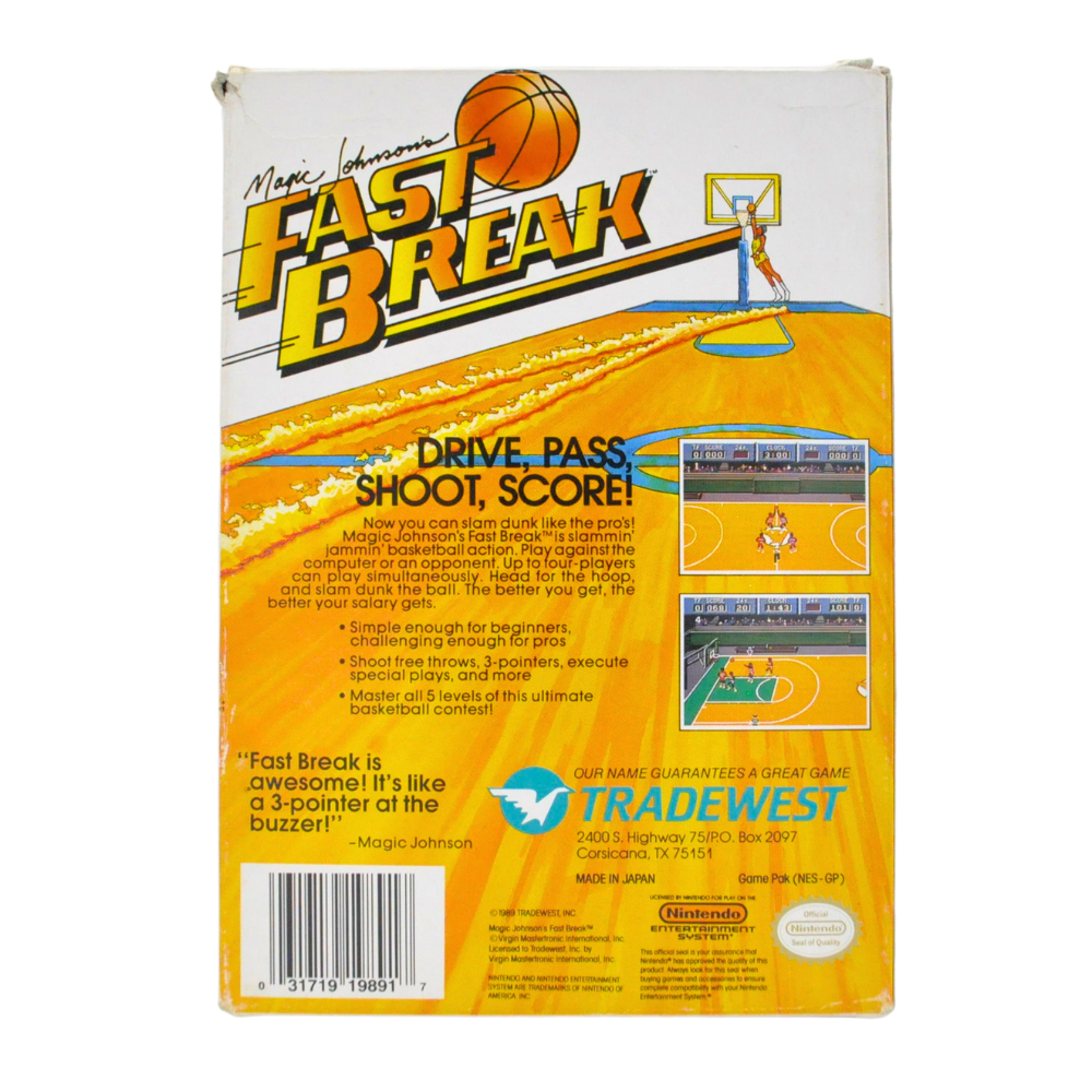 NES Cart Complete in Box - Magic Johnson's Fast Break