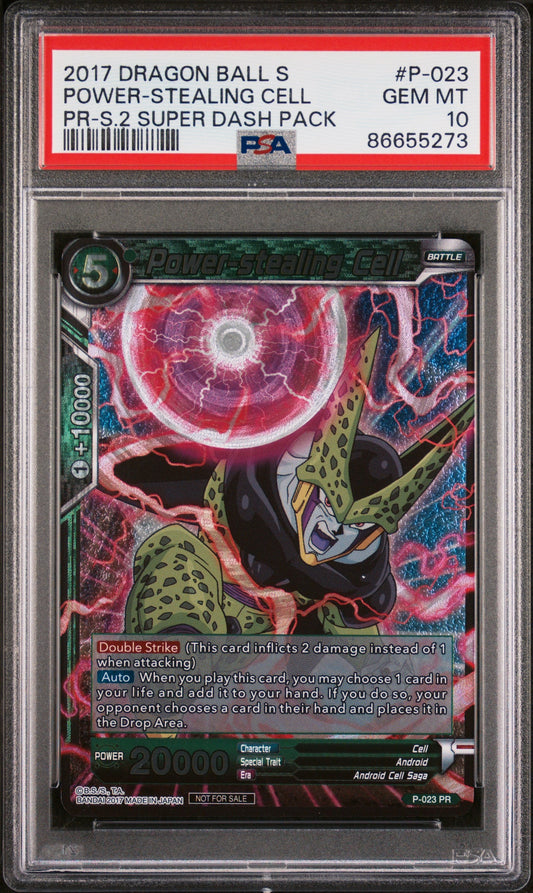 2017 DRAGON BALL SUPER POWER-STEALING CELL #P-023 - PSA 10