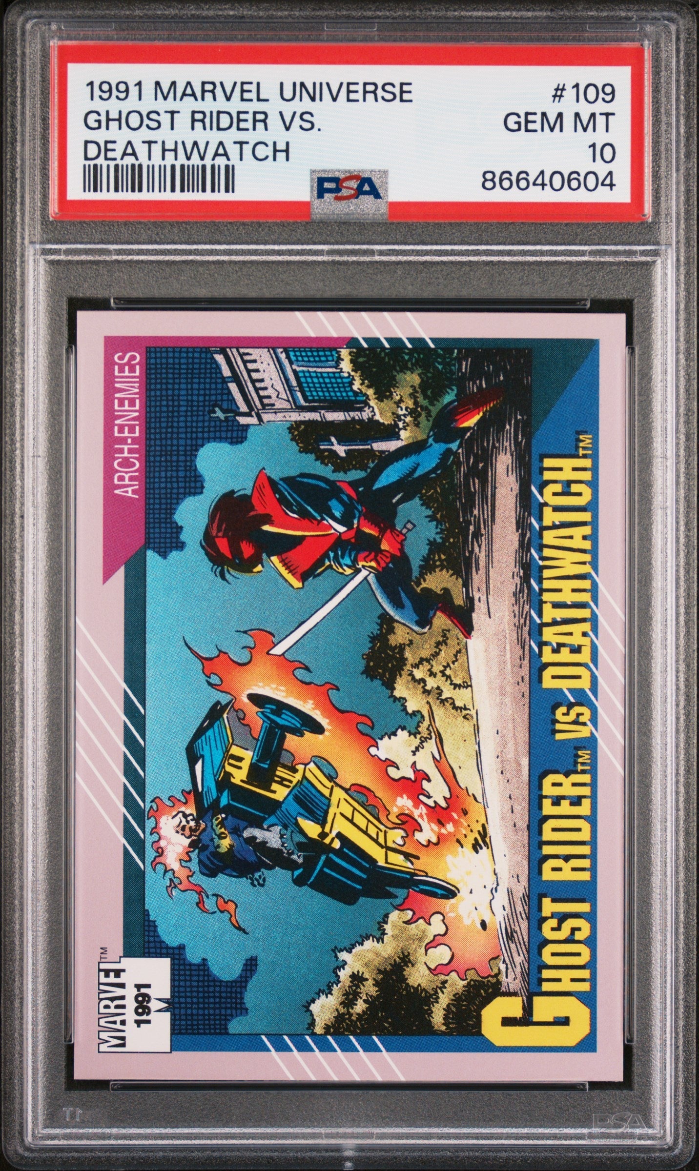 1991 MARVEL UNIVERSE GHOST RIDER VS. DEATHWATCH #109 - PSA 10