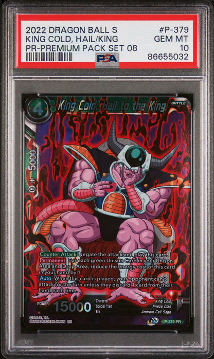2022 DRAGON BALL SUPER KING COLD, HAIL/KING #P-379 - PSA 10