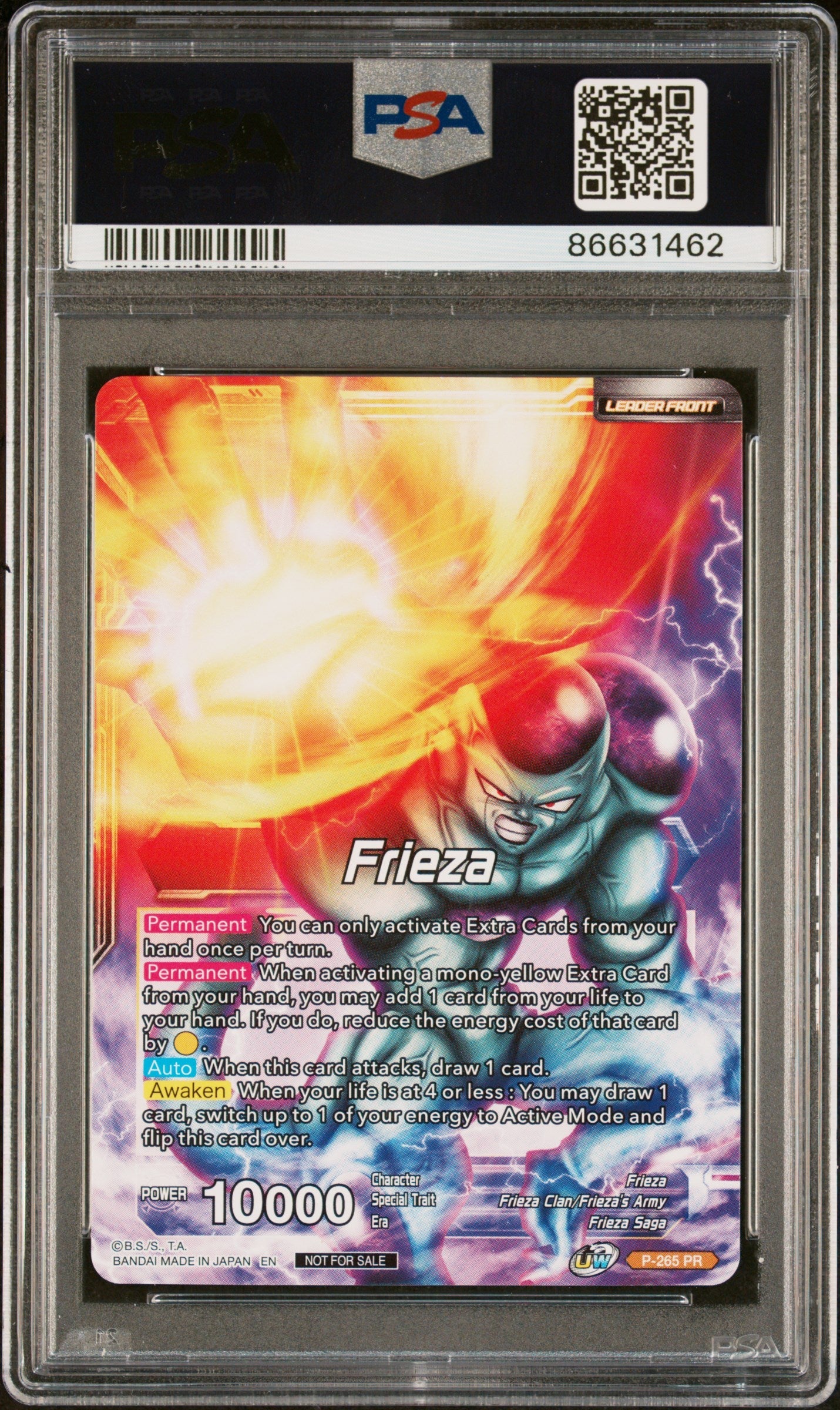 2021 DRAGON BALL SUPER UNISON WARRIOR  MCH FRIEZA, RSC MNRCH #P-265 - PSA 10