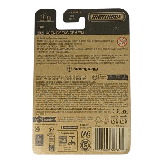 Matchbox 2021 koenigsegg Gemera - Matchbox Series 1/100