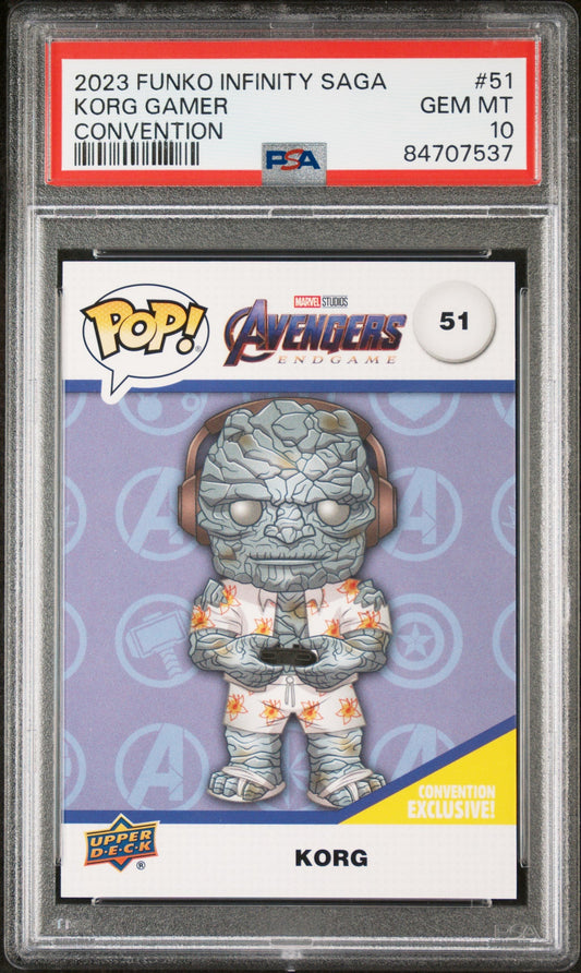 2023 UPPER DECK FUNKO POP MARVEL  KORG GAMER CONVENTION #51  PSA 10