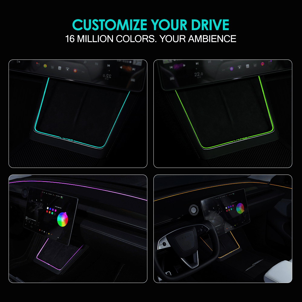 Laser-Carved Ambient Light for Model Y Juniper Wireless Charging Port