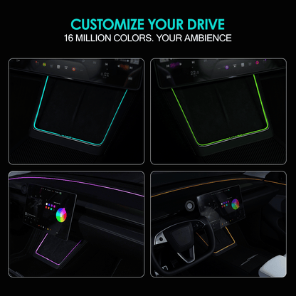 Laser-Carved Ambient Light for Model Y Juniper Wireless Charging Port