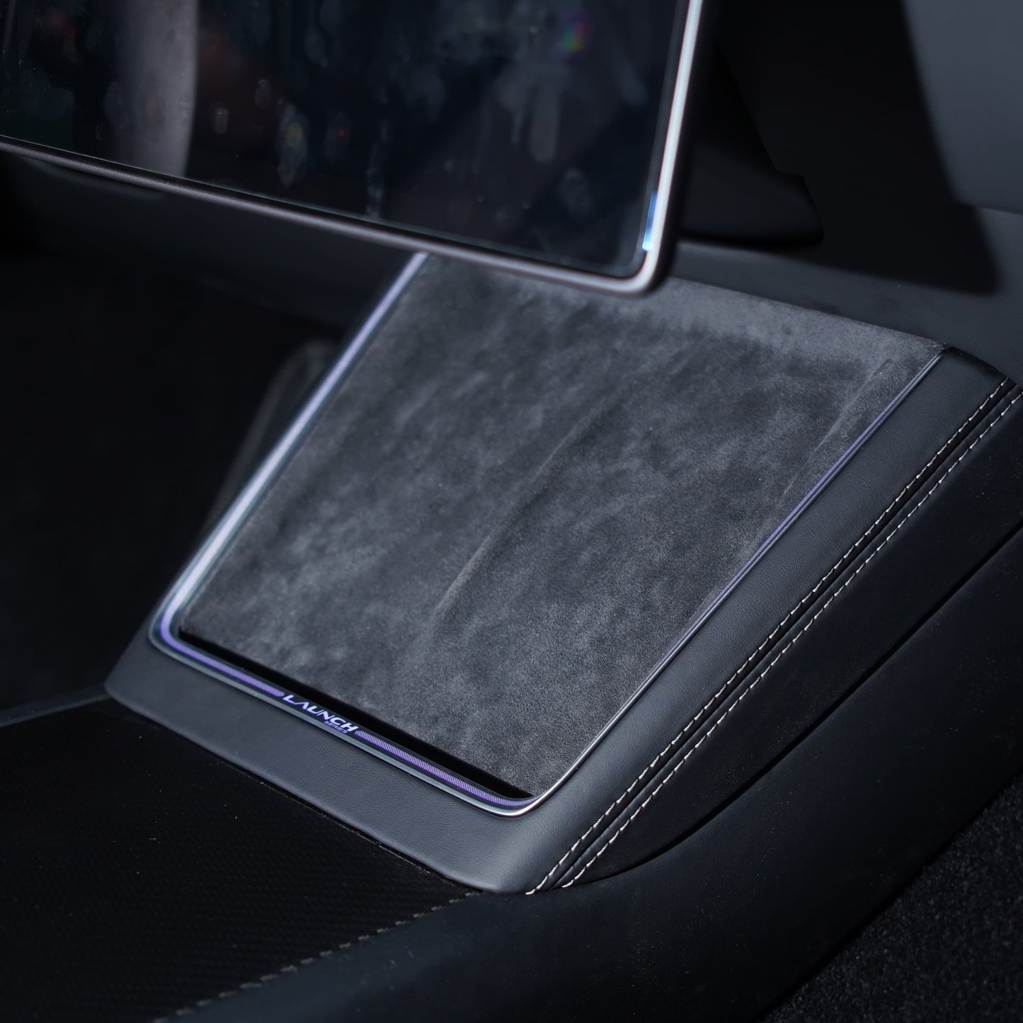Laser-Carved Ambient Light for Model Y Juniper Wireless Charging Port