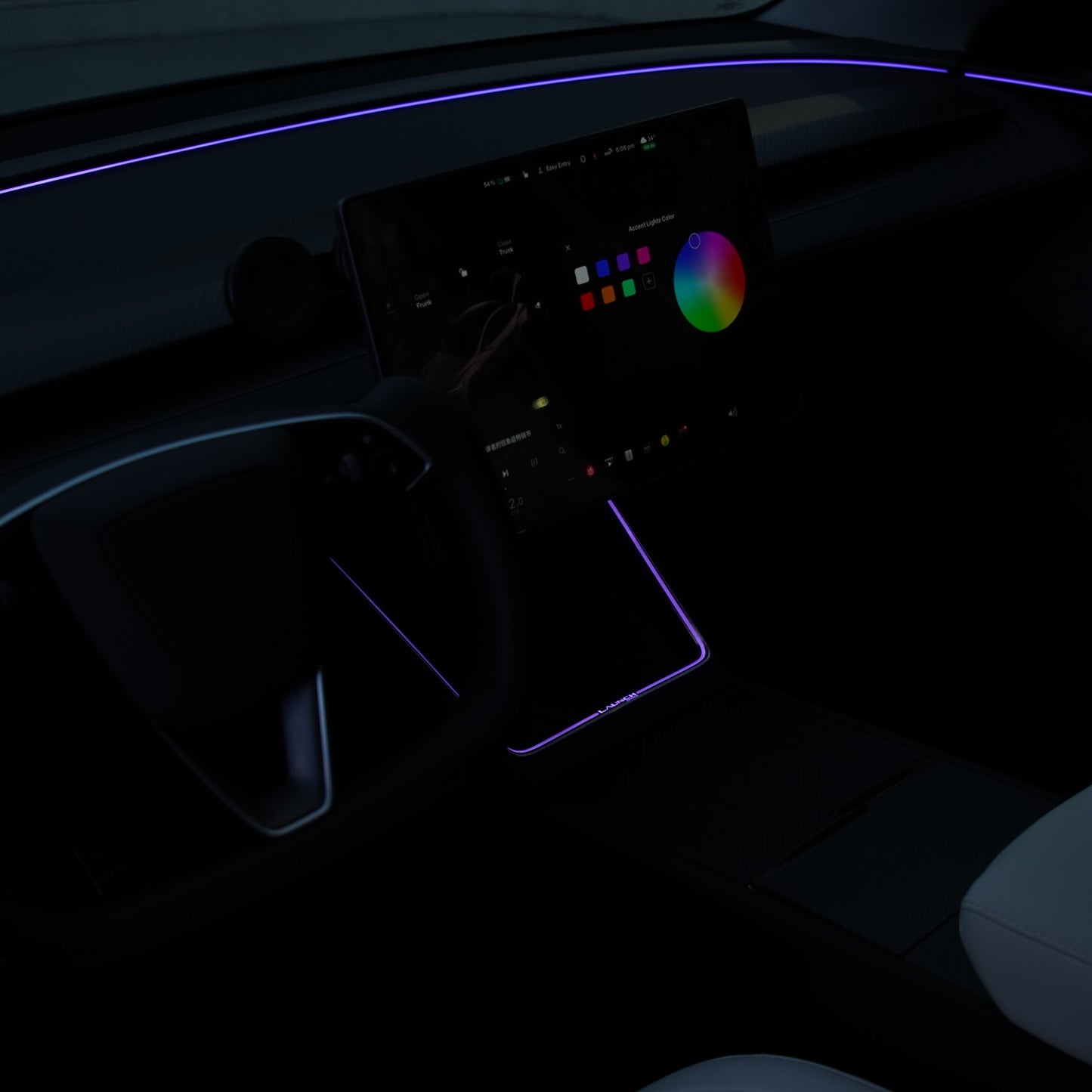Laser-Carved Ambient Light for Model Y Juniper Wireless Charging Port