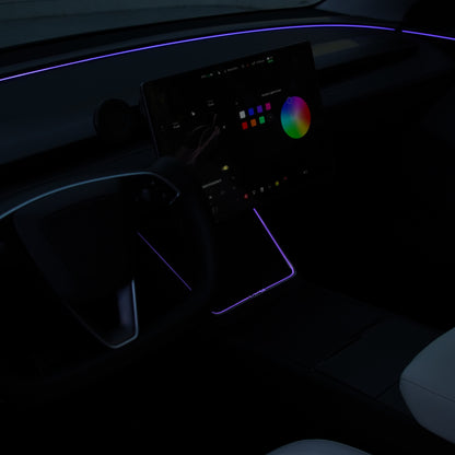 Laser-Carved Ambient Light for Model Y Juniper Wireless Charging Port