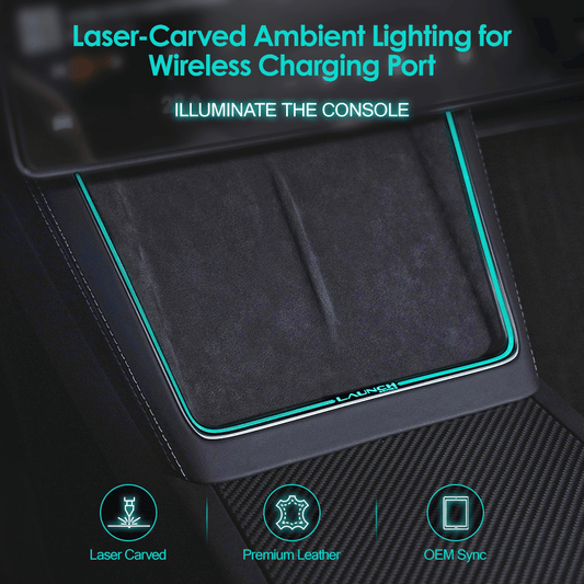 Laser-Carved Ambient Light for Model Y Juniper Wireless Charging Port