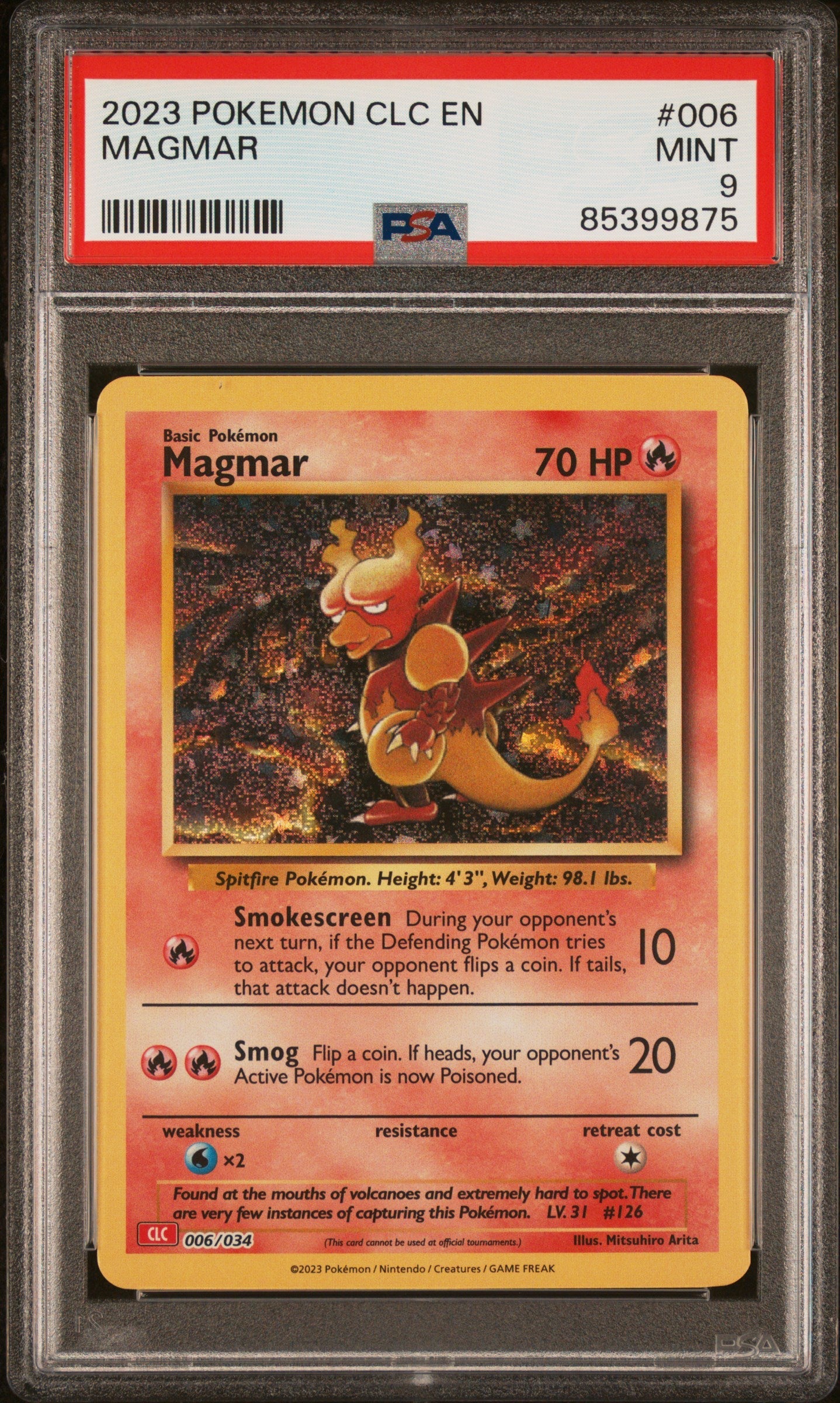 2023 POKEMON CLASSIC CHARIZARD & HO-OH ex DECK MAGMAR #6 PSA 9