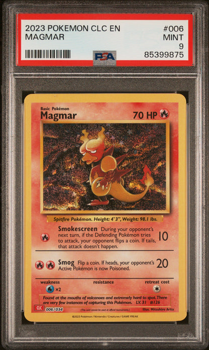 2023 POKEMON CLASSIC CHARIZARD & HO-OH ex DECK MAGMAR #6 PSA 9