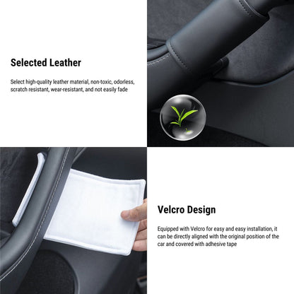 Leather Inner Door handle Cover for Tesla Model 3 Model Y (4 pcs)