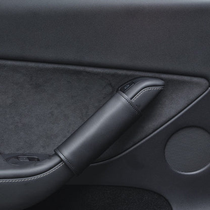 Leather Inner Door handle Cover for Tesla Model 3 Model Y (4 pcs)