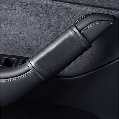 Leather Inner Door handle Cover for Tesla Model 3 Model Y (4 pcs)