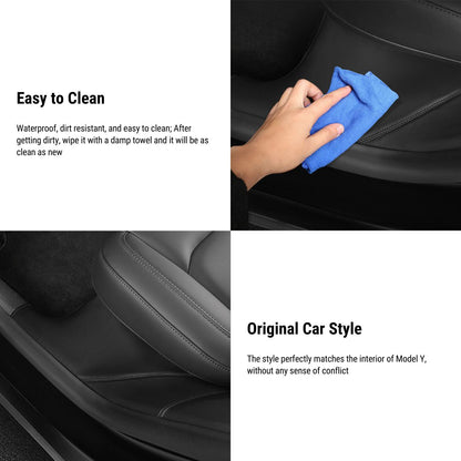 Leather Rear Door Sill Protector for Tesla Model Y 2020-2024