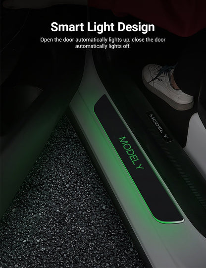 LED Colorful Lights illuminated Door Sills for Tesla Model Y/3/S/X