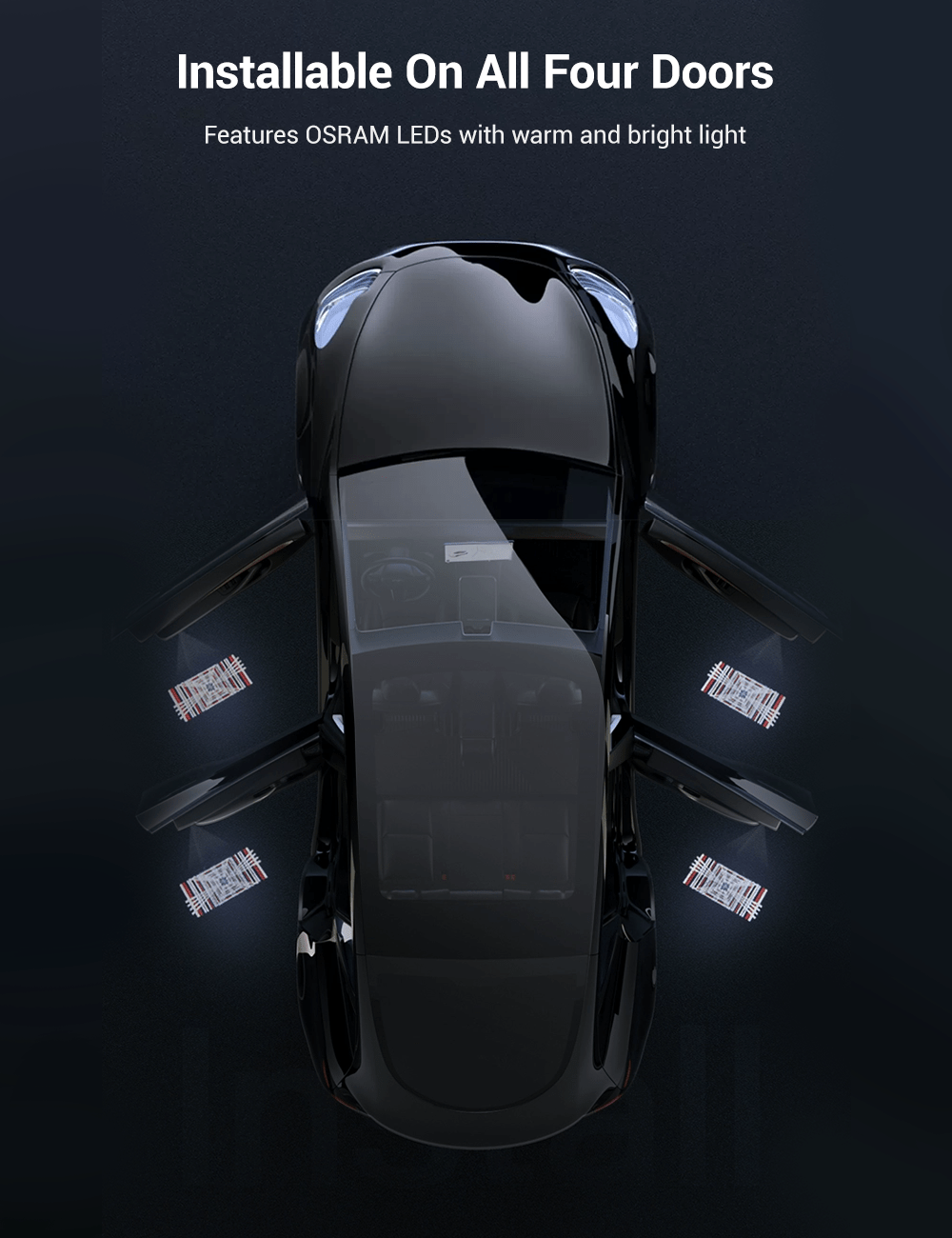 LED Door Projector Puddle Lights for Tesla Model 3 / Y Highland