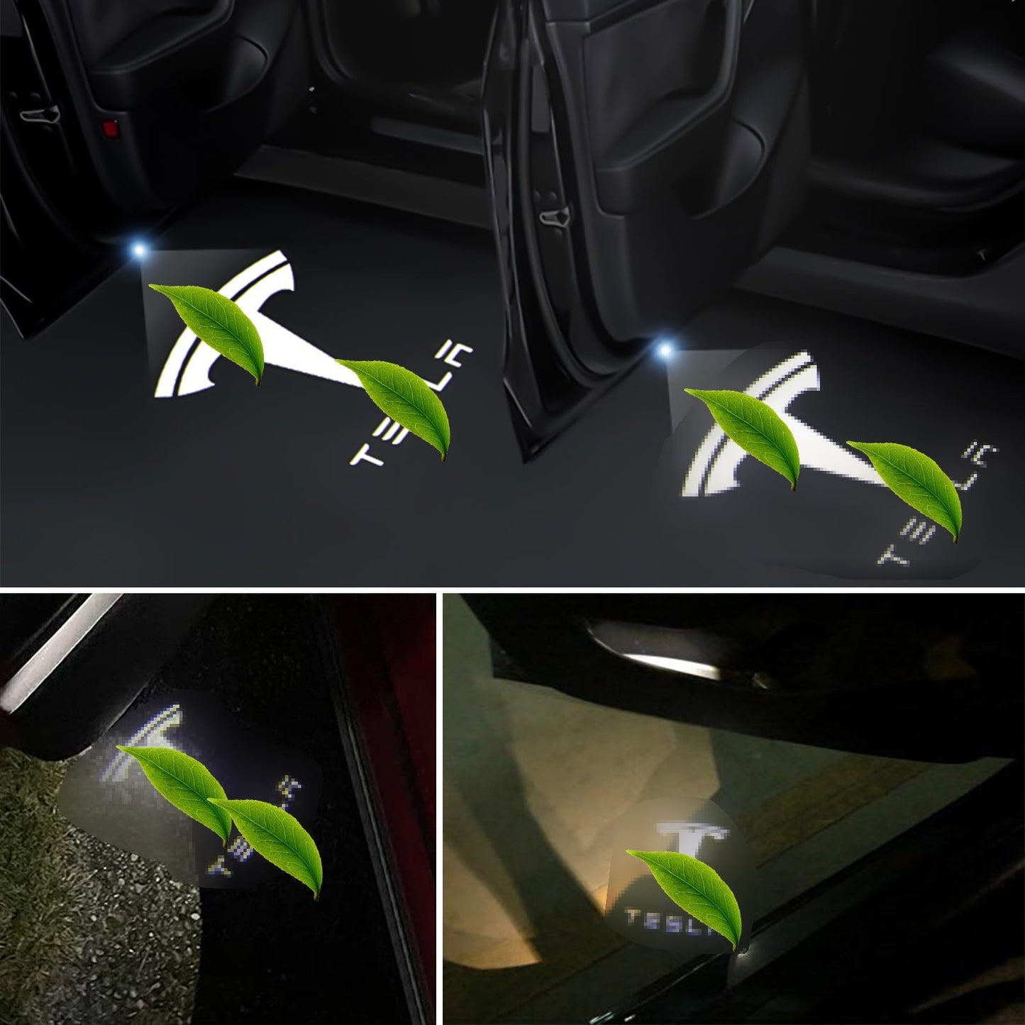 LED Logo Tesla Puddle Lights for Model 3 / Y / S / X
