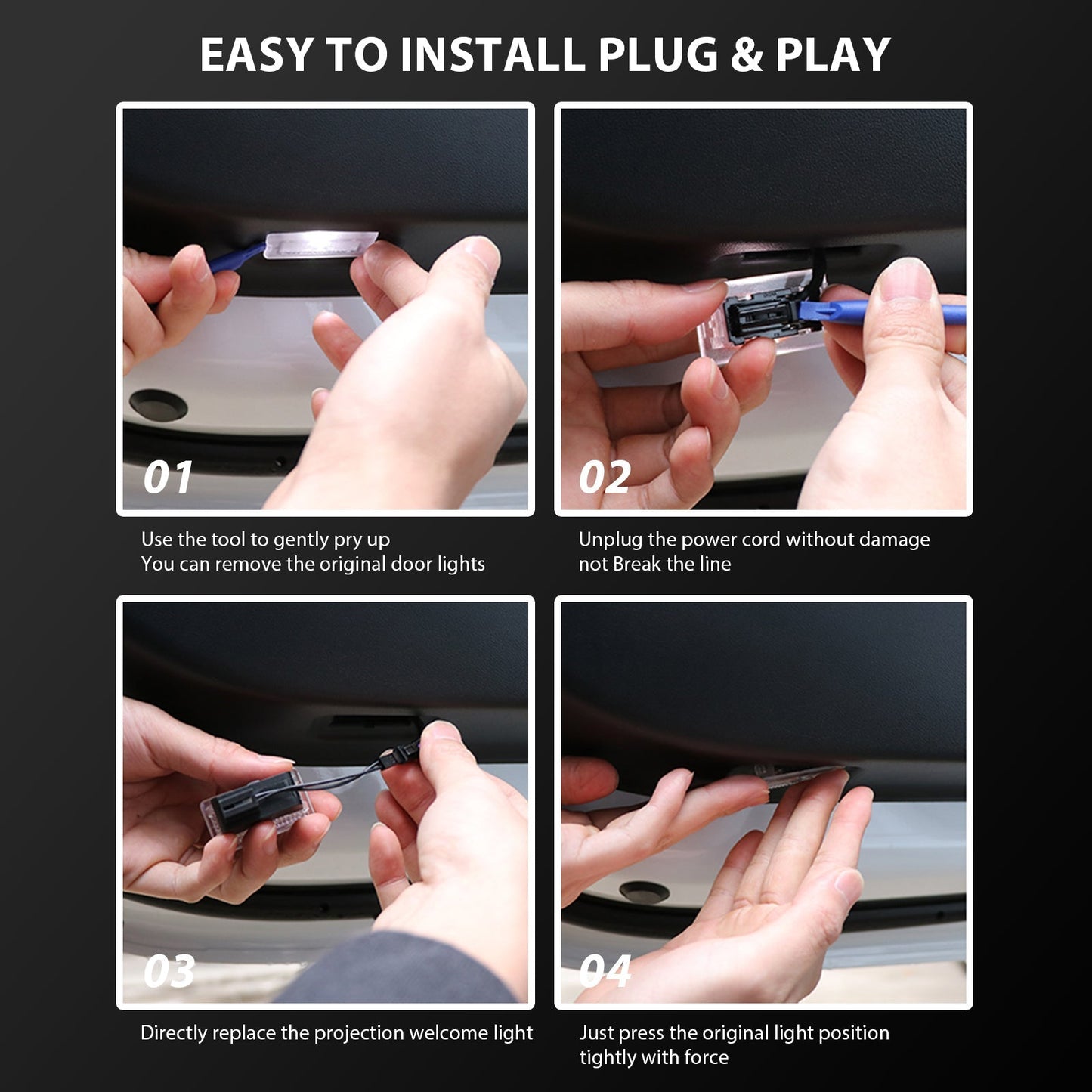 LED Logo Tesla Puddle Lights for Model 3 / Y / S / X