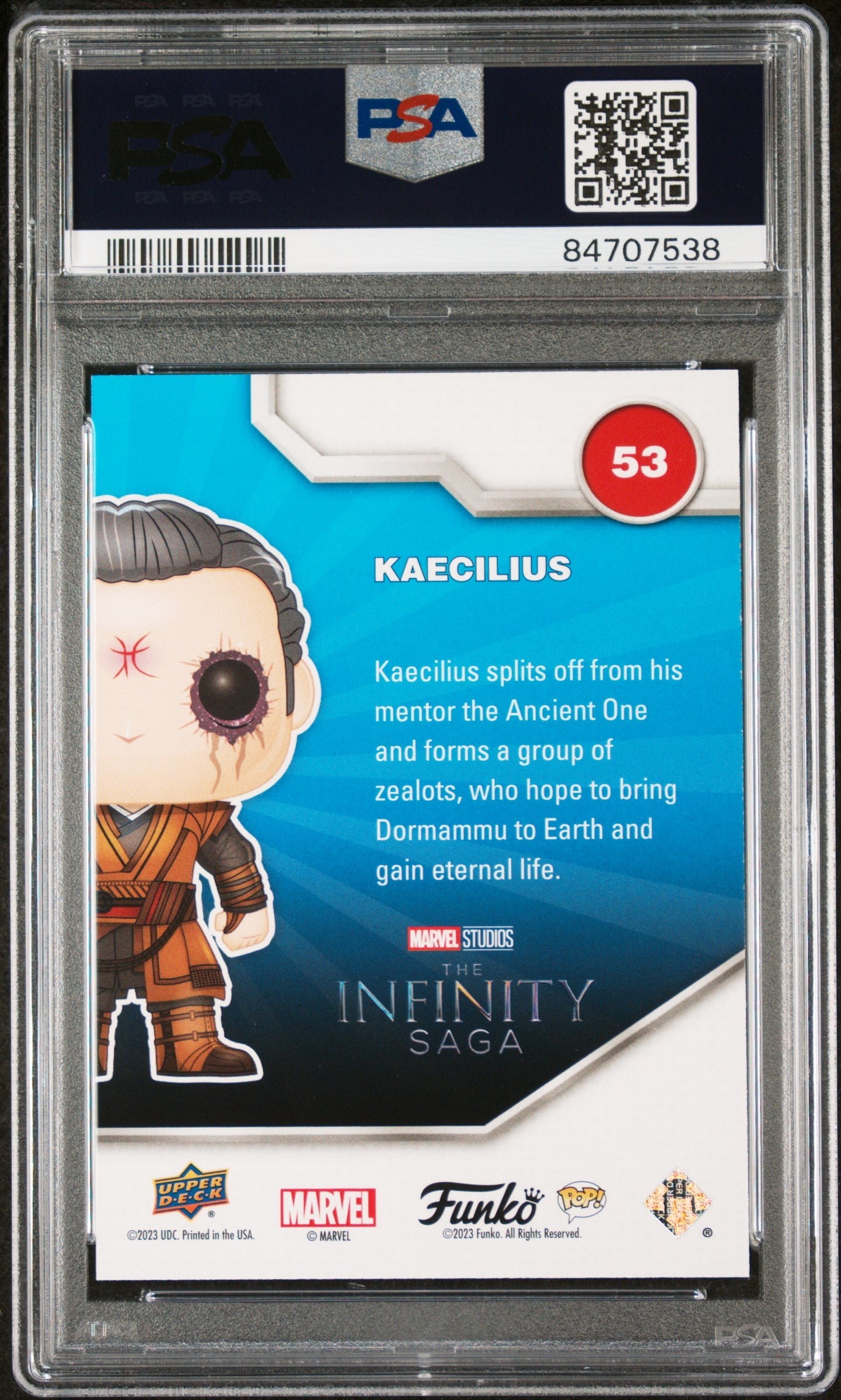 2023 UPPER DECK FUNKO POP MARVEL  KAECILIUS CONVENTION #53  PSA 10