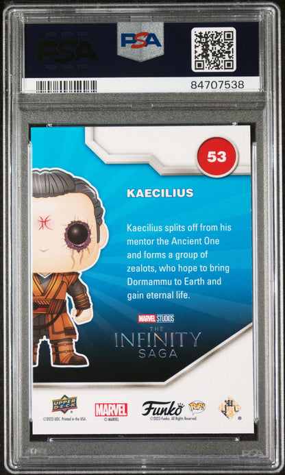 2023 UPPER DECK FUNKO POP MARVEL  KAECILIUS CONVENTION #53  PSA 10