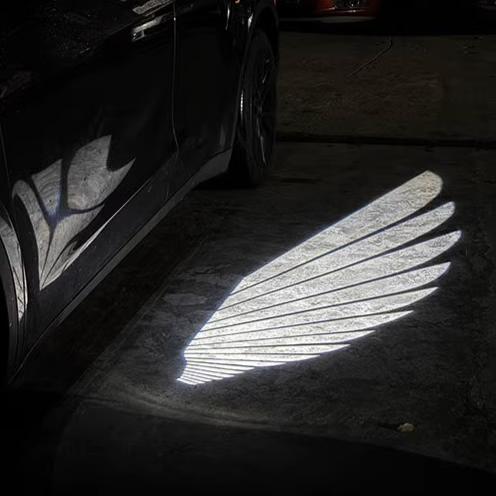 Model 3 Highland & New Model Y Angel Wings Rearview Mirror Welcome Light