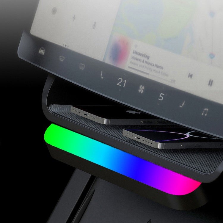 Model 3 Highland / New Model Y Under Screen Storage Box Center Console Organizer With Ambient Lighting