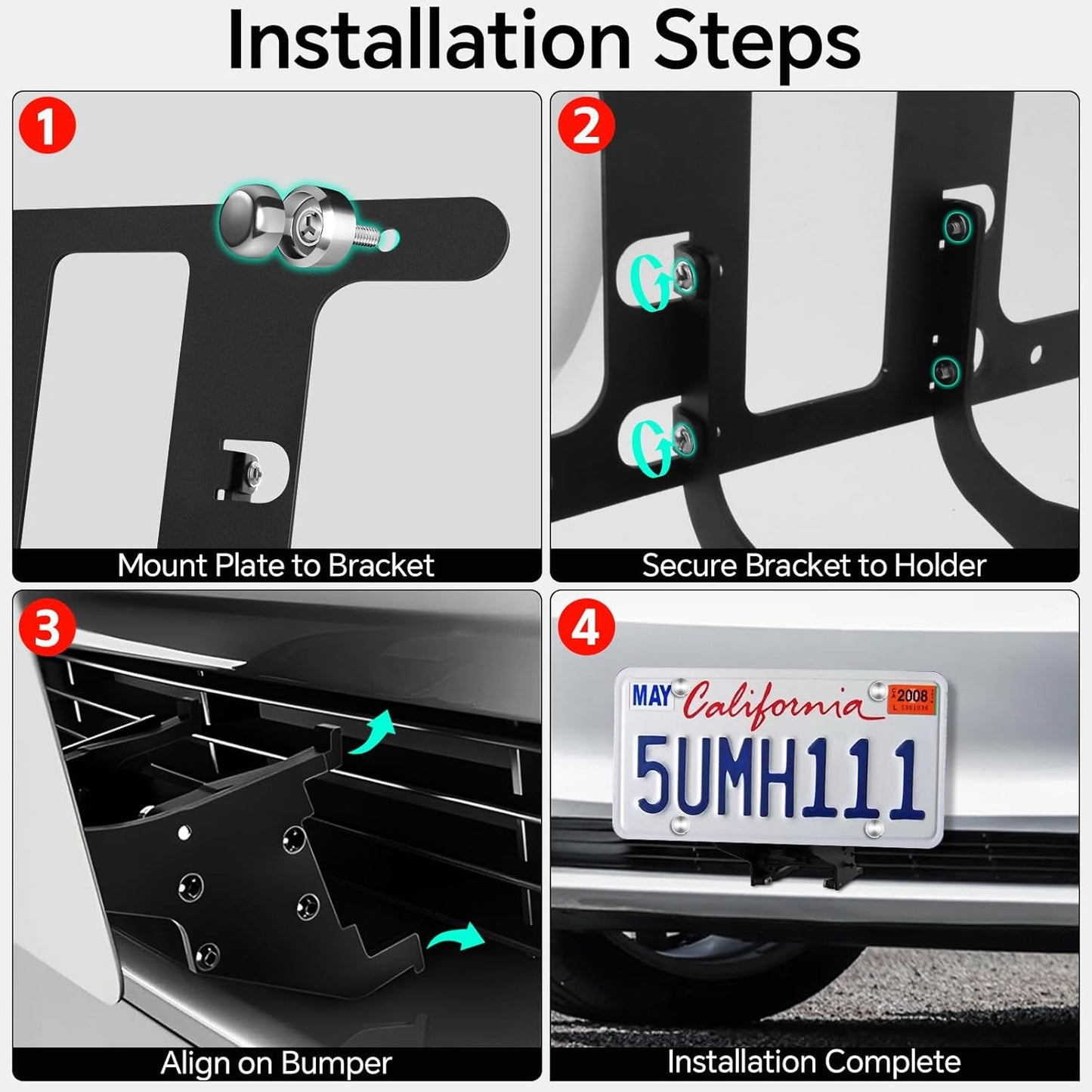Model 3 Highland US Standard License Plate Holder | Aluminum Bracket