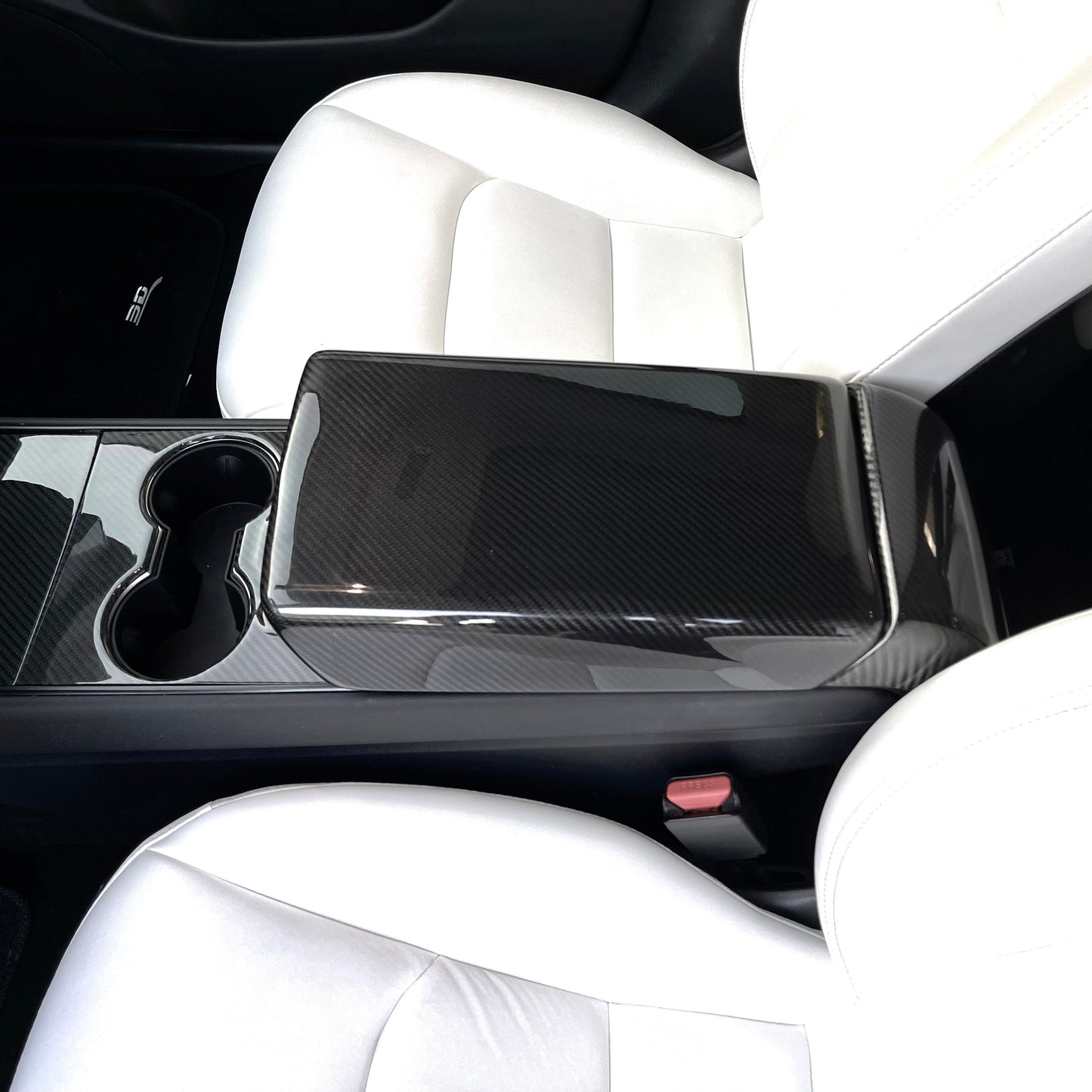 TESERY Model Y / 3 Armrest Cover - Dry Carbon Fiber Interior Mods