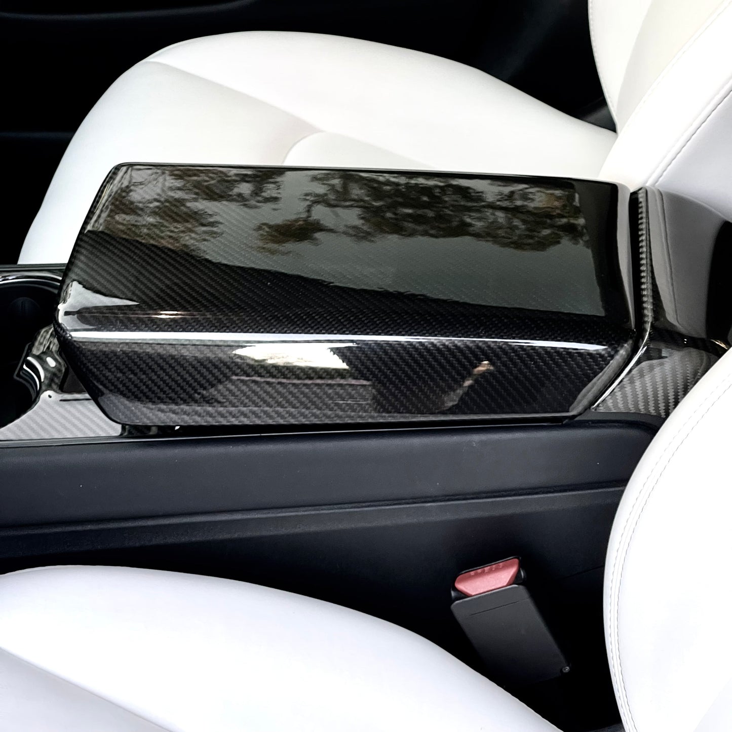 TESERY Model Y / 3 Armrest Cover - Dry Carbon Fiber Interior Mods