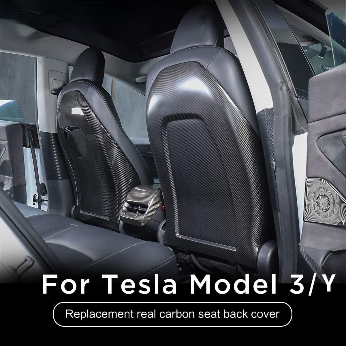 Full Back Seat Replacement for Model 3 / Y - Carbon Fiber Interior Mods