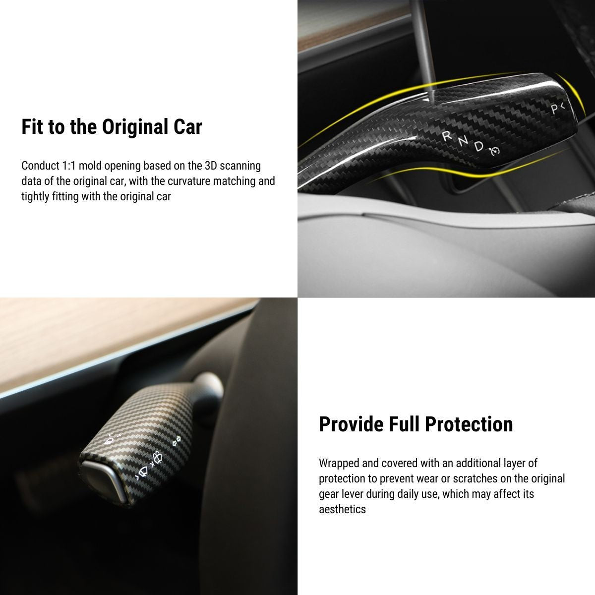 Model 3 / Y Gear Shift Cover Turn Signal Lever Trim- ABS