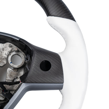 Model 3 / Y Sport Round Carbon Fiber Steering wheel 【Style 41】