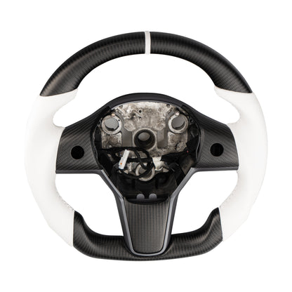 Model 3 / Y Sport Round Carbon Fiber Steering wheel 【Style 41】