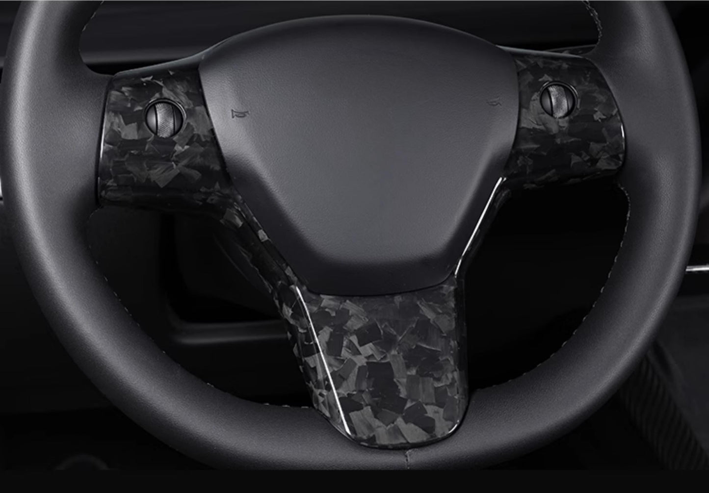 Model 3 / Y Steering Wheel Patch - Carbon Fiber Interior Mods