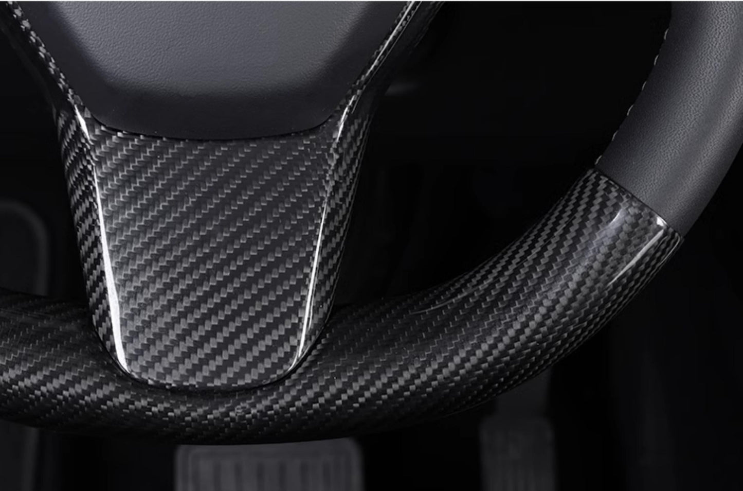 Model 3 / Y Steering Wheel Patch - Carbon Fiber Interior Mods