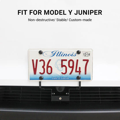 Model Y Juniper Front License Plate Holder | No-Drill, Anti-Theft Aluminum
