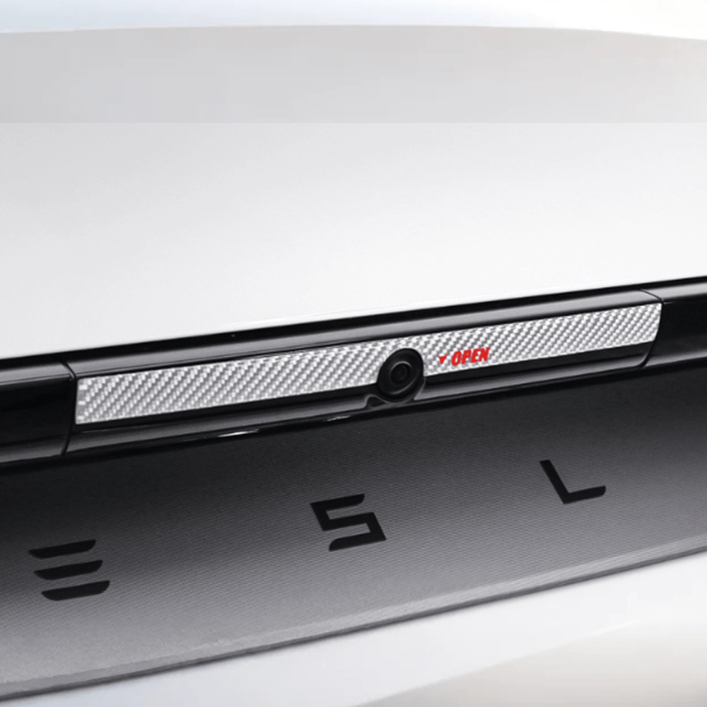 Model Y Juniper Rear Trunk Button Sticker | Flexible Urethane Carbon Fiber