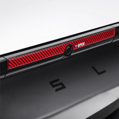 Model Y Juniper Rear Trunk Button Sticker | Flexible Urethane Carbon Fiber