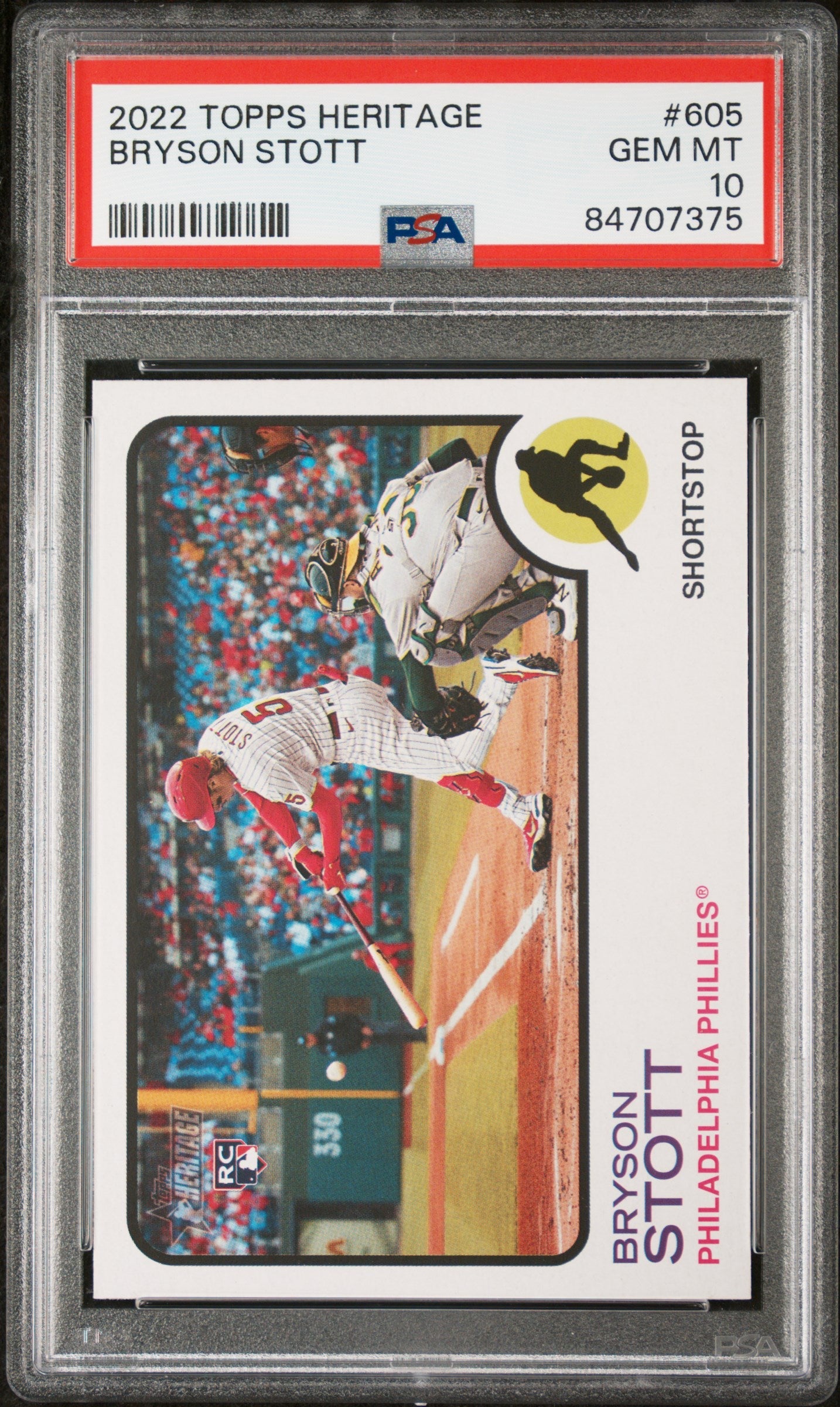 2022 TOPPS HERITAGE BRYSON STOTT  #605 - PSA 10 ROOKIE CARD