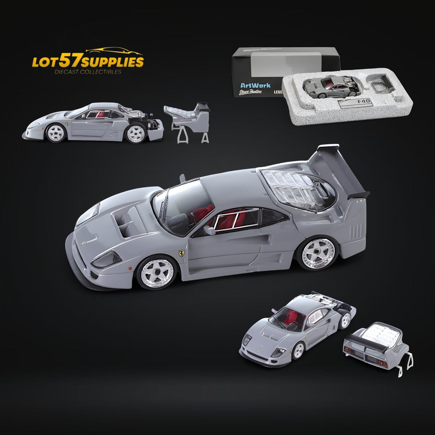 Stance Hunters F40 LM Chalk Grey Luxury Box 1:64
