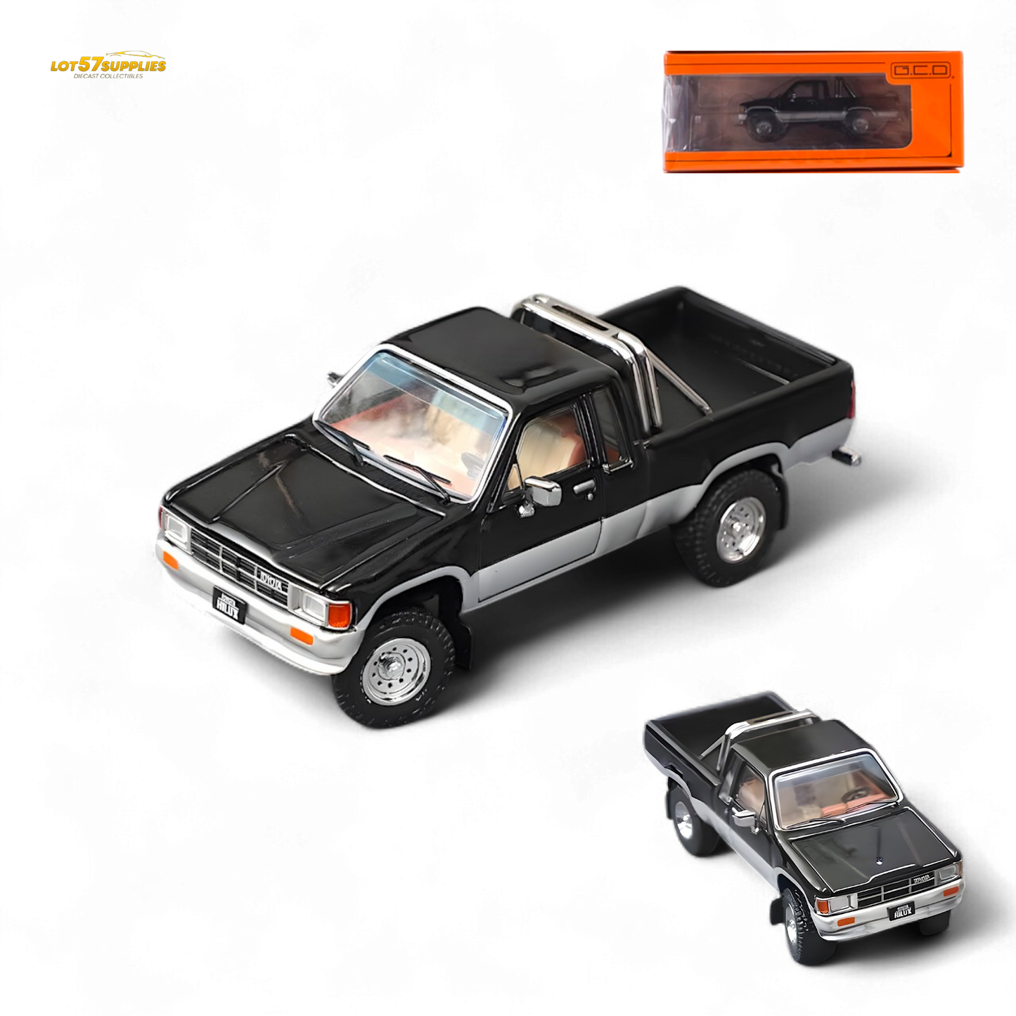 GCD Toyota Hilax SR5 in Black silver 1:64 KS-062-515