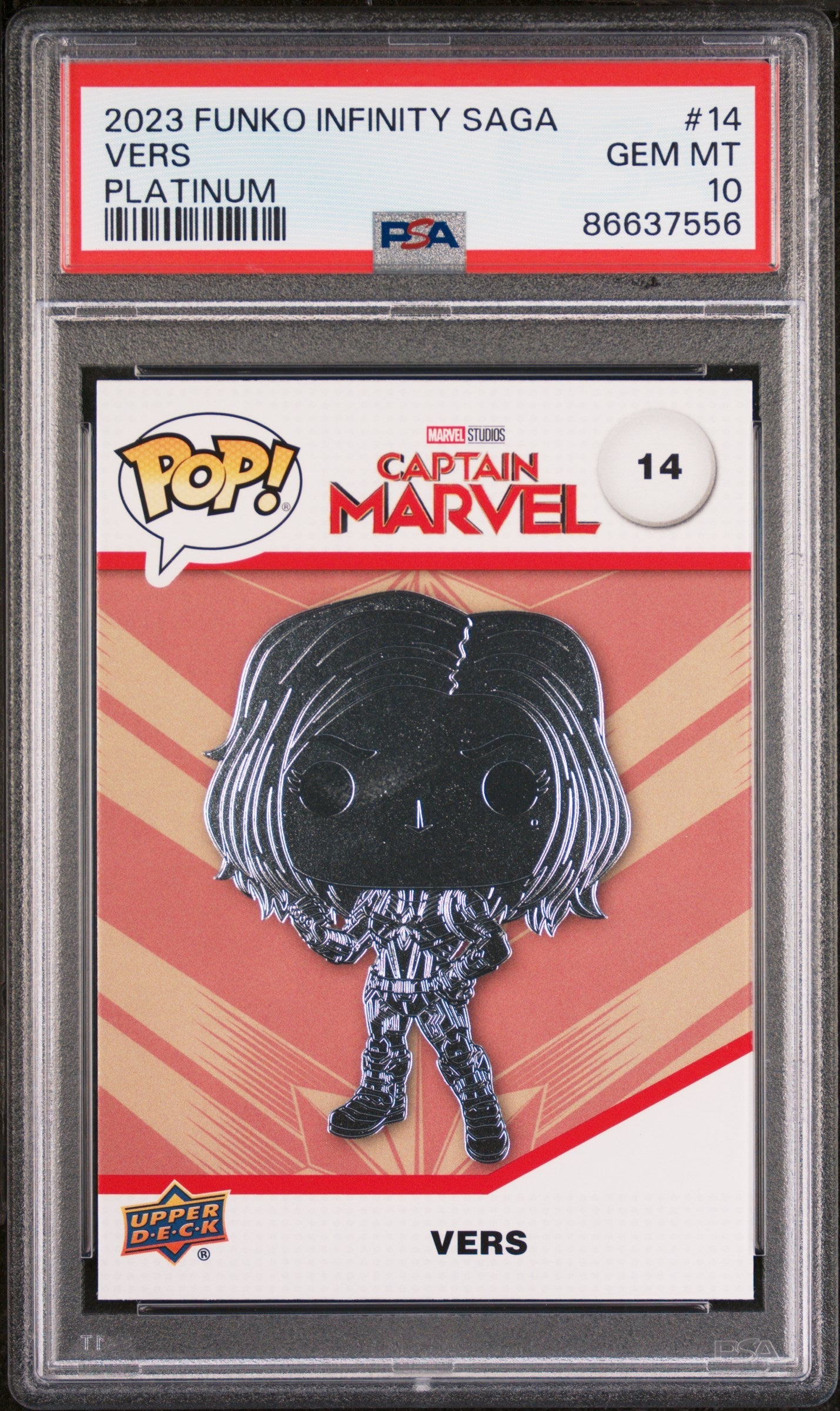 2023 UPPER DECK FUNKO POP MARVEL  VERS PLATINUM #14  PSA 10