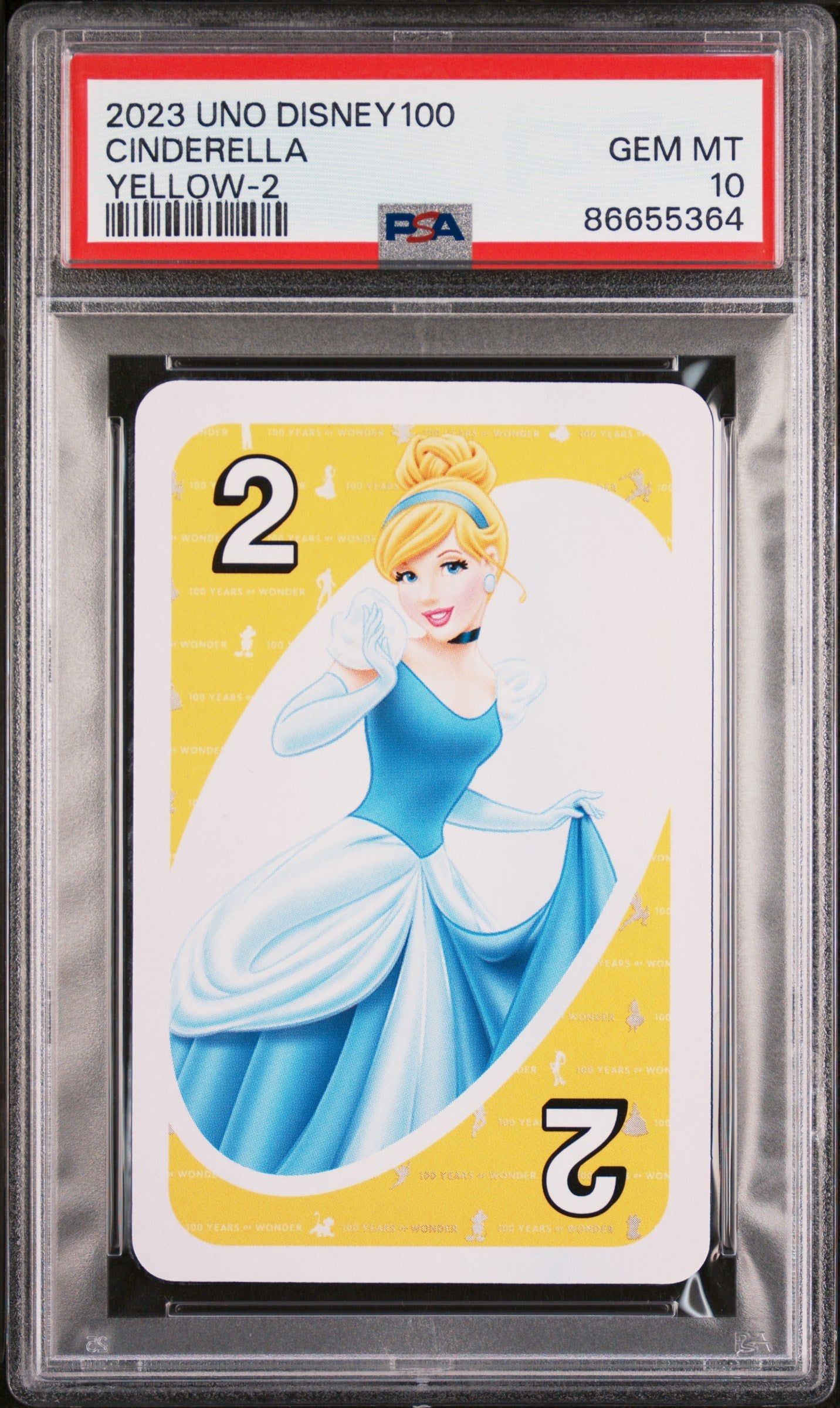 2023 UNO DISNEY 100 CINDERELLA YELLOW 2 PSA 10