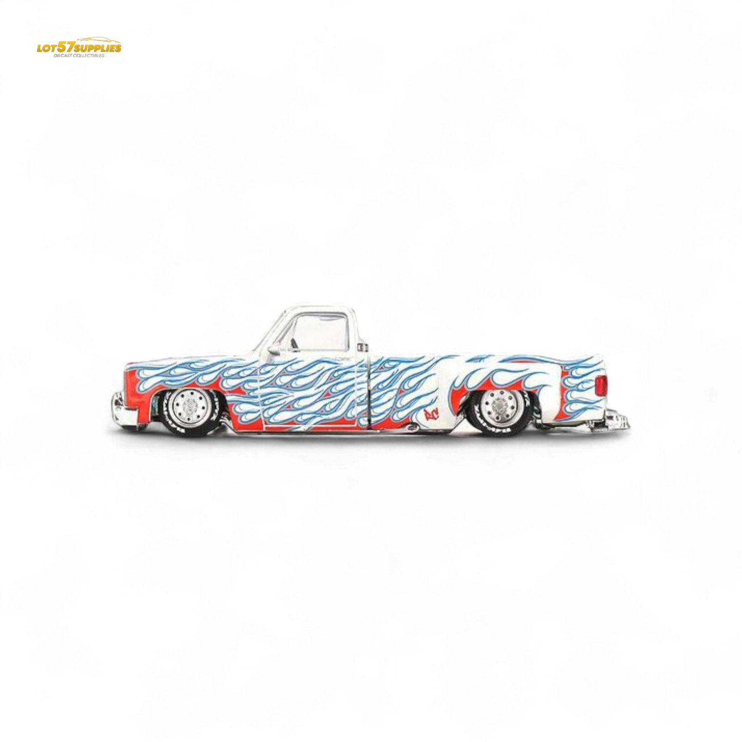 Mini GT x Kaido House Chevrolet Silverado DUALLY on Fire V2 1:64 KHMG157