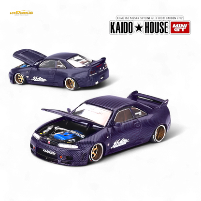 Mini GT x Kaido House Nissan Skyline GT-R (R33) Purple Active Carbon R V2 1:64 KHMG163