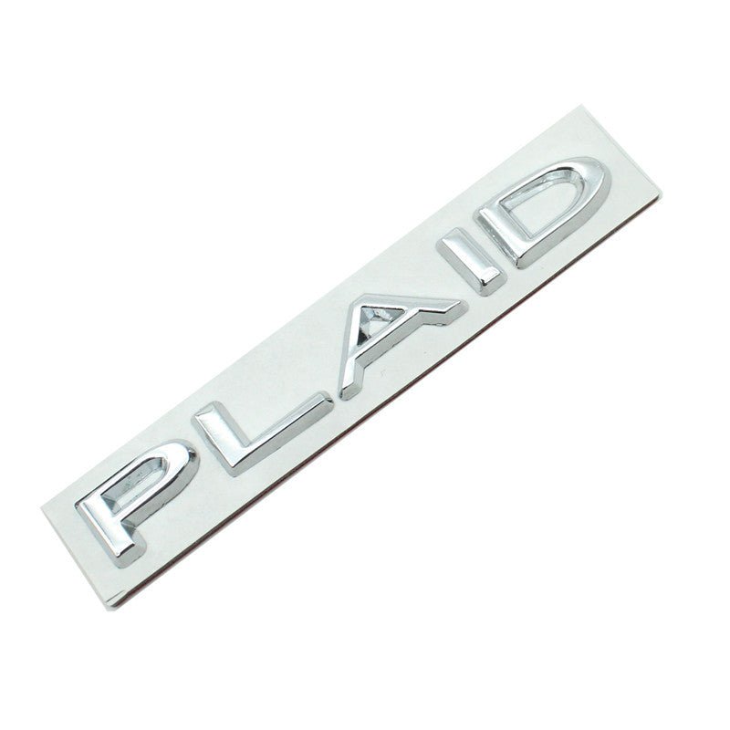 Plaid Letter Logo sticker for Tesla Model 3/Y/X/S